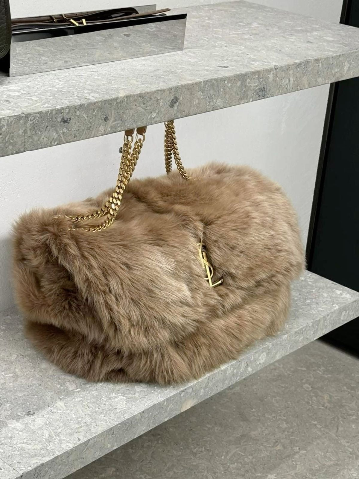 YSL FUR BAG