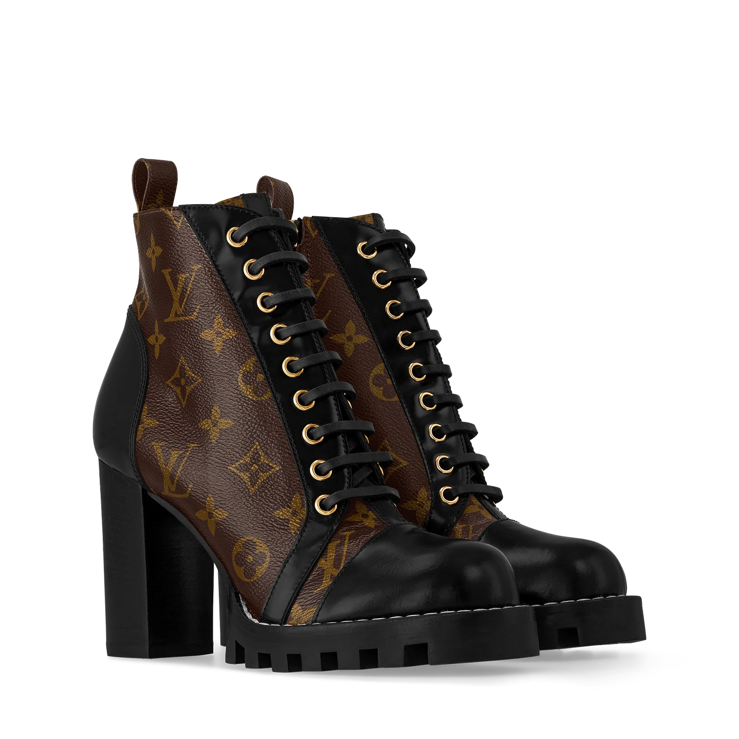 LV LACE UP HIGH BOOTS