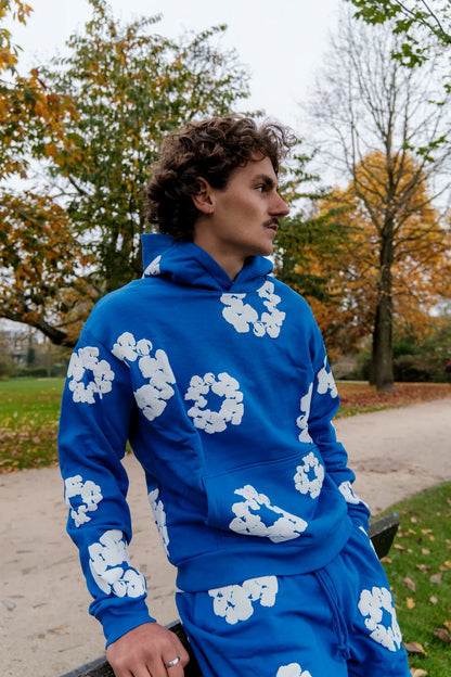 DENIM TEARS THE COTTON WREATH HOODIE ROYAL BLUE