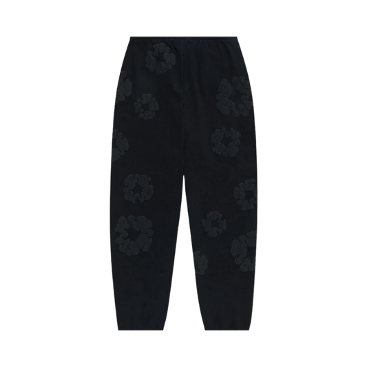 DENIM TEARS THE COTTON WREATH SWEATPANTS BLACK MONOCHROME