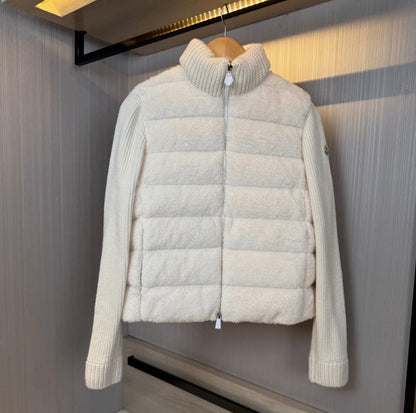 MONCLER WOOL & TEDDY ZIP JACKET