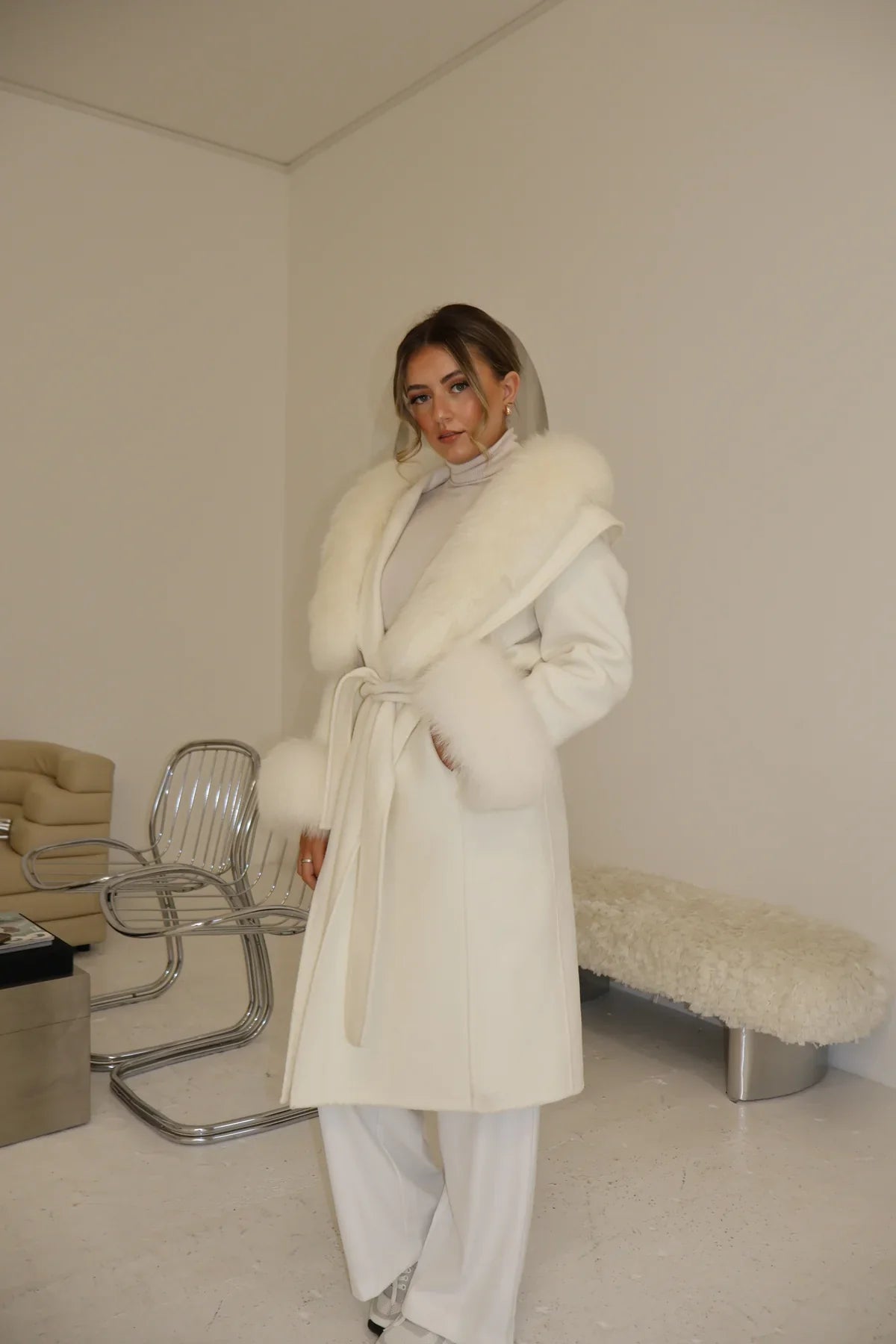 LUNEA LUXE LONG COAT WHITE