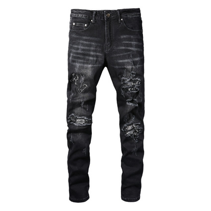 Amr Black Bandana Camo Jeans