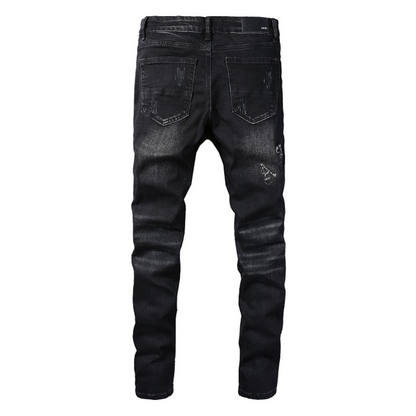 Amr Black Bandana Camo Jeans