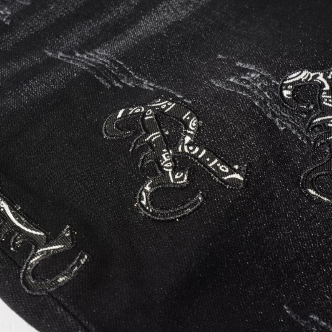 Amr Black Bandana Camo Jeans