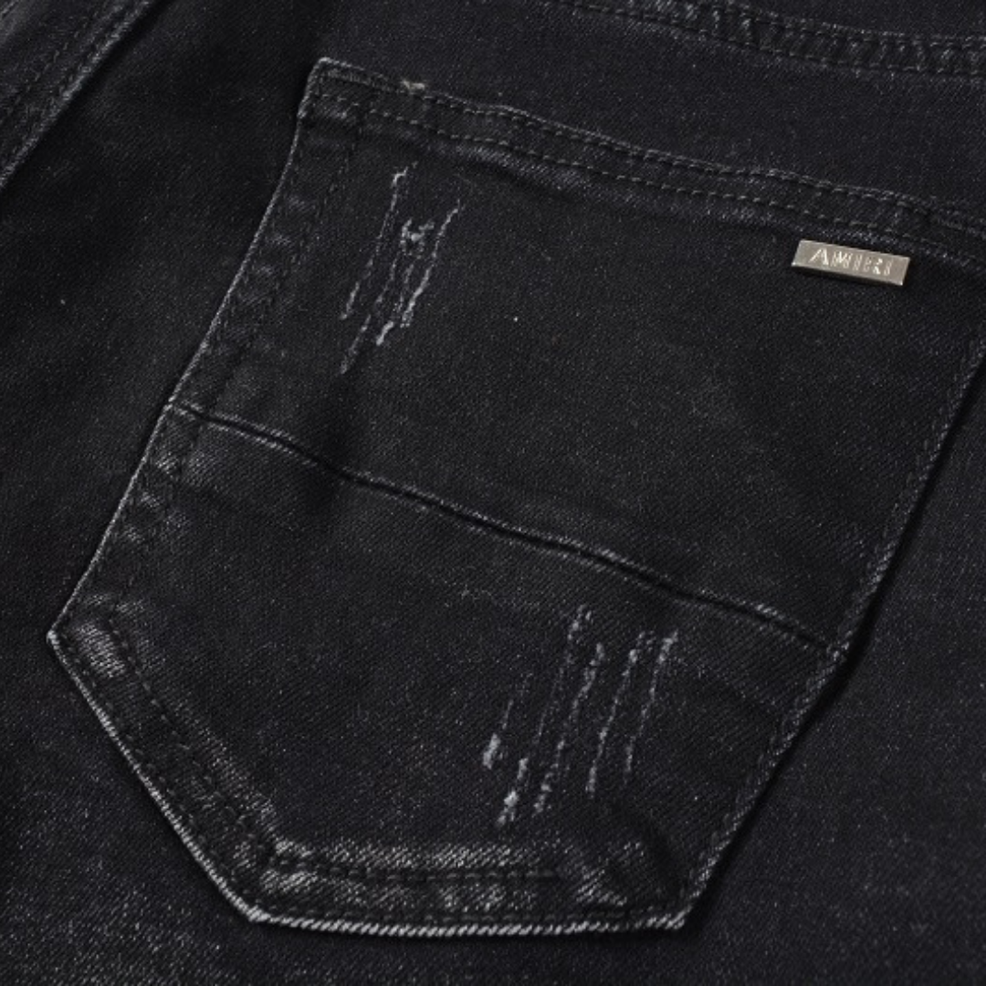 Amr Black Bandana Camo Jeans