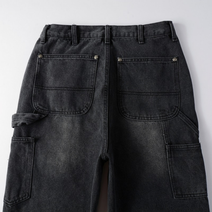 Amr Black Patch Flared Jeans