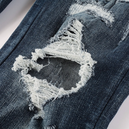 Amr Black Staggered Logo Patch Jeans