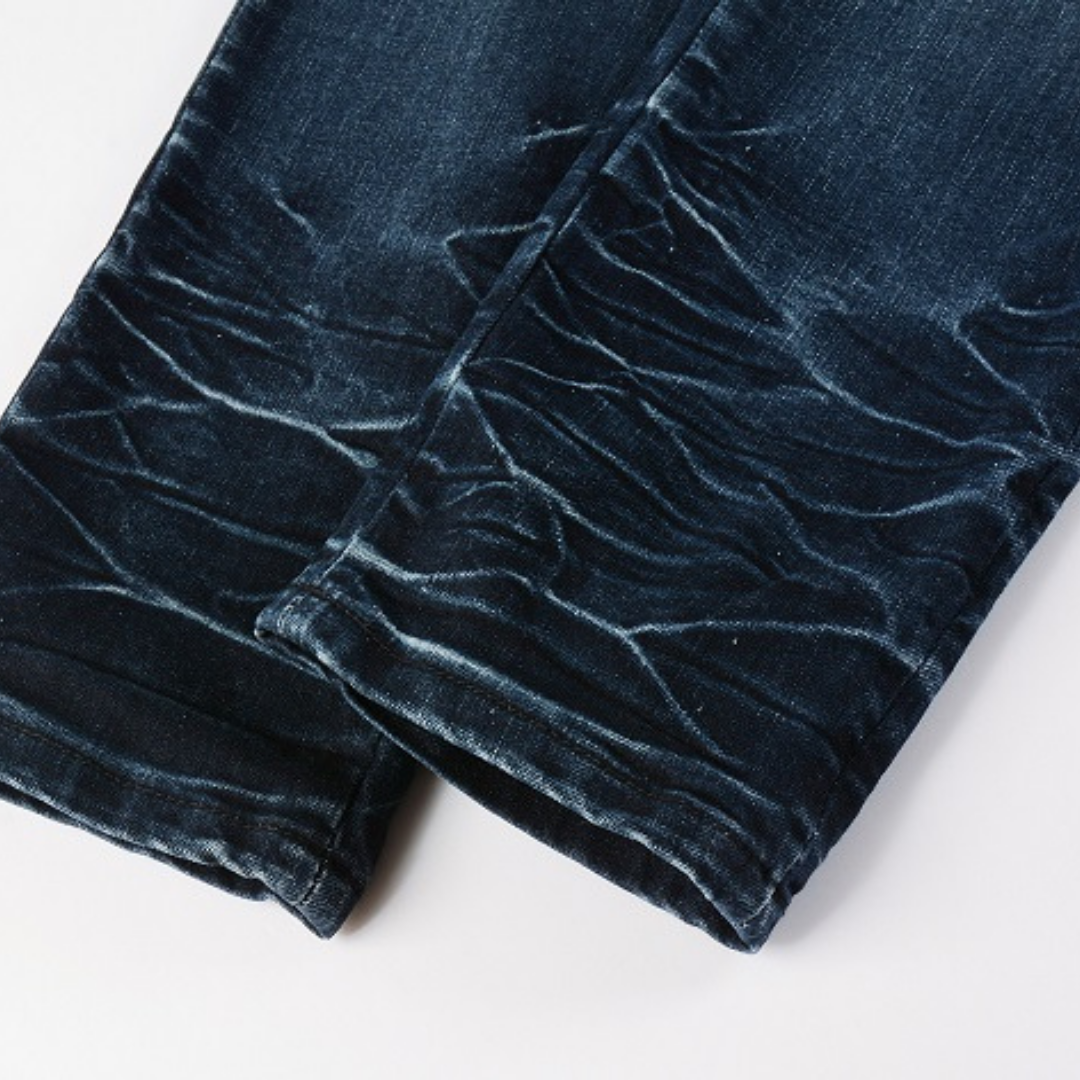 Amr Black Staggered Logo Patch Jeans