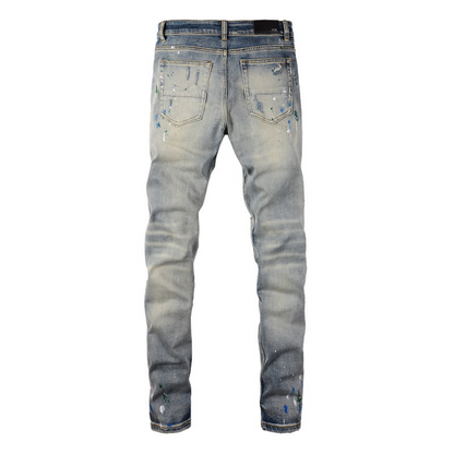 Amr Blue Distressed Jeans