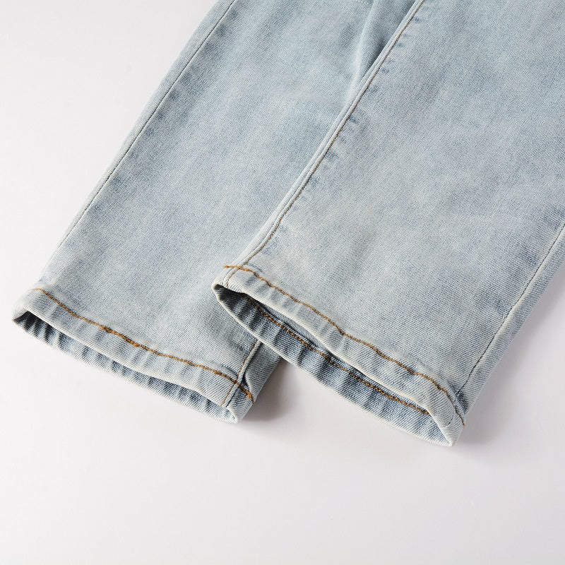 Amr Light Blue Patch Jeans