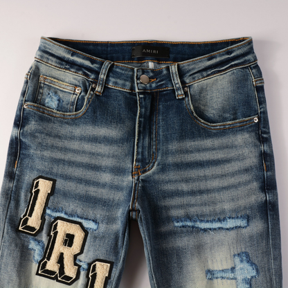 Amr Logo Blue Jeans