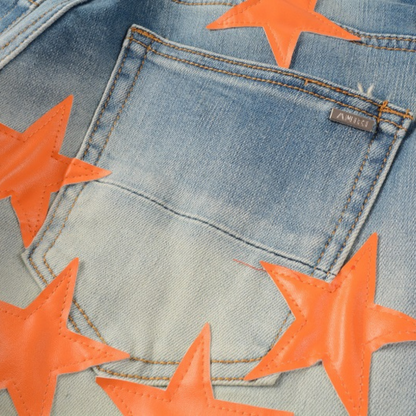 Amr Orange Star Patch Jeans