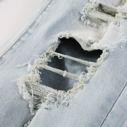 Amr Ripped Light Blue Diamonds Jeans
