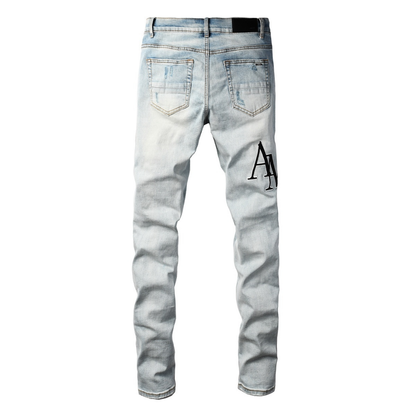 Amr Staggered Gradient Blue Jeans
