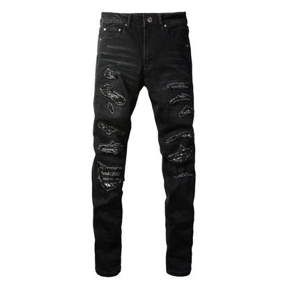 Amr Zebra Bandana Black Jeans