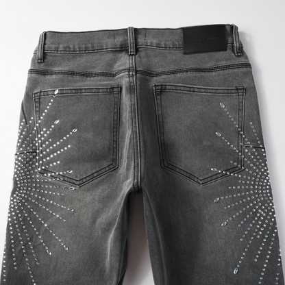 Purple Grey Diamonds Jeans