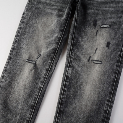 Purple Grey Ripped Jeans