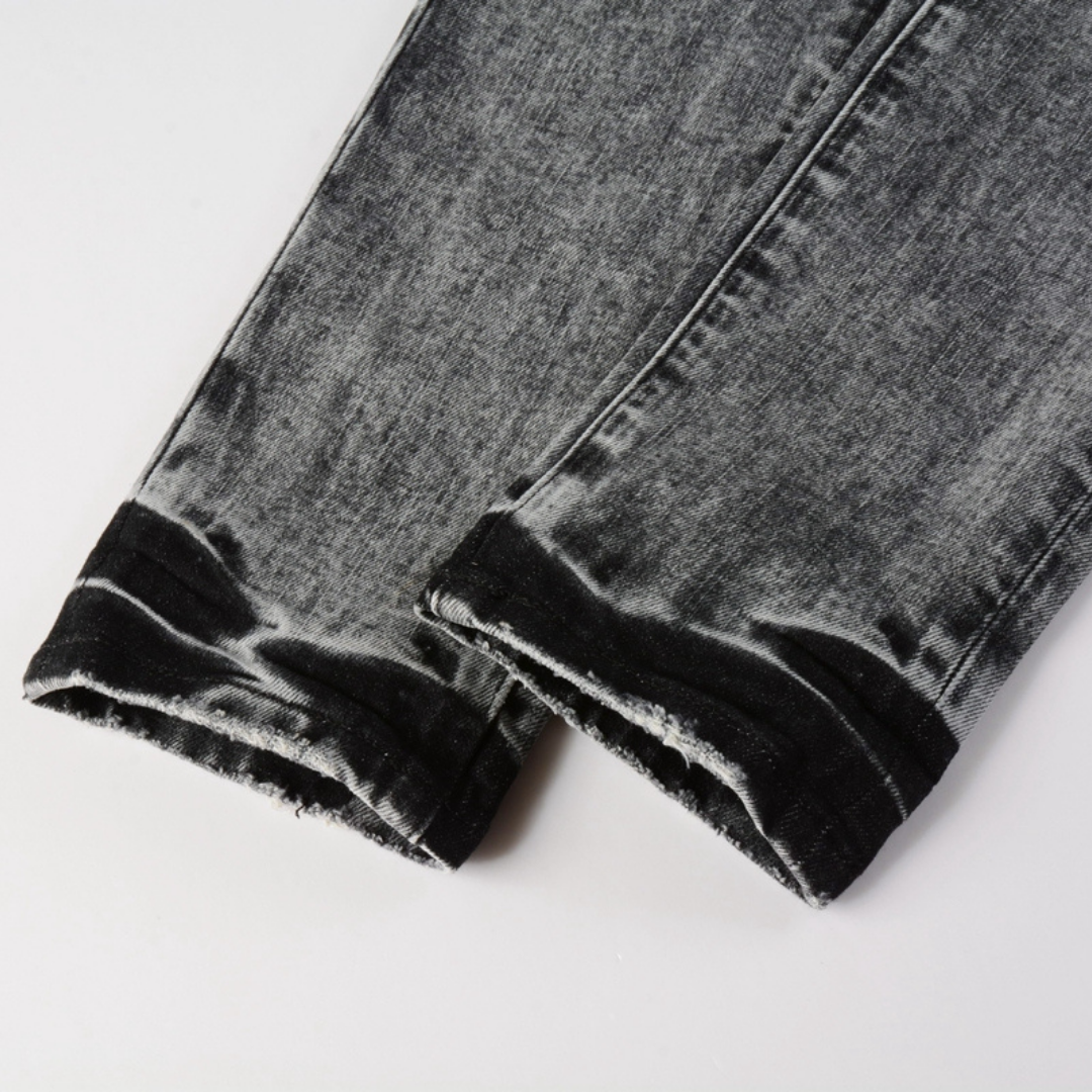 Purple Grey Ripped Jeans