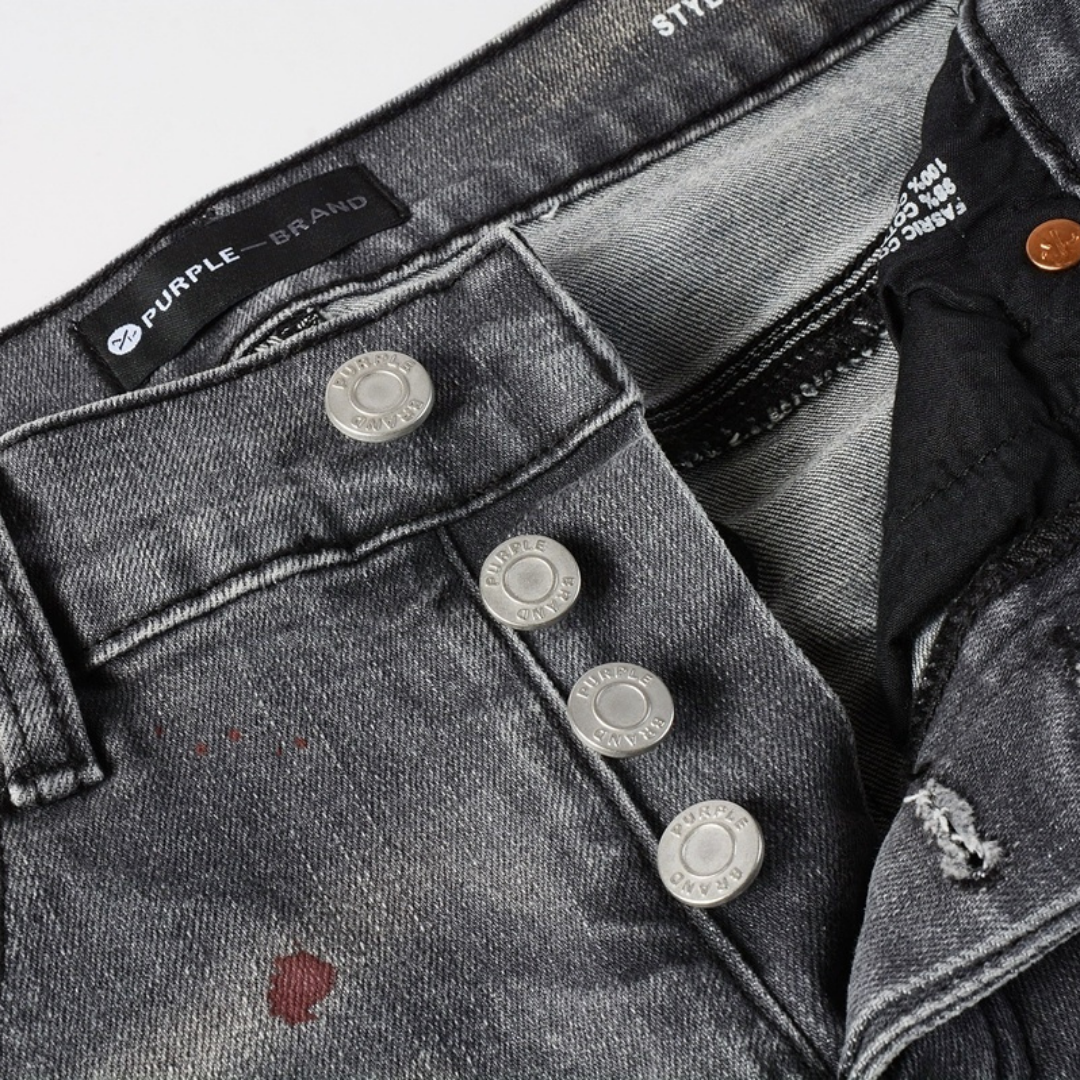 Purple Paint Grey Jeans