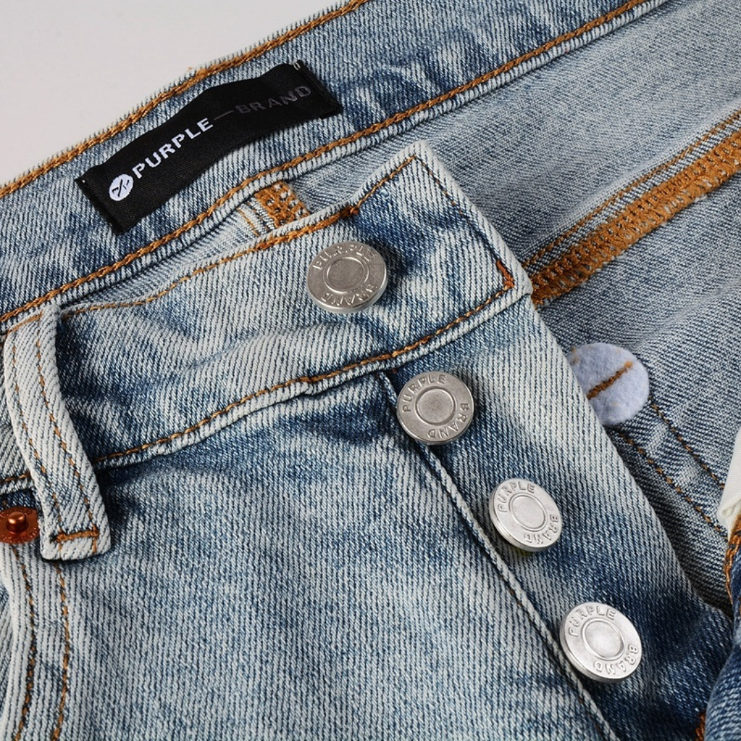 Purple Paint Light Blue Jeans