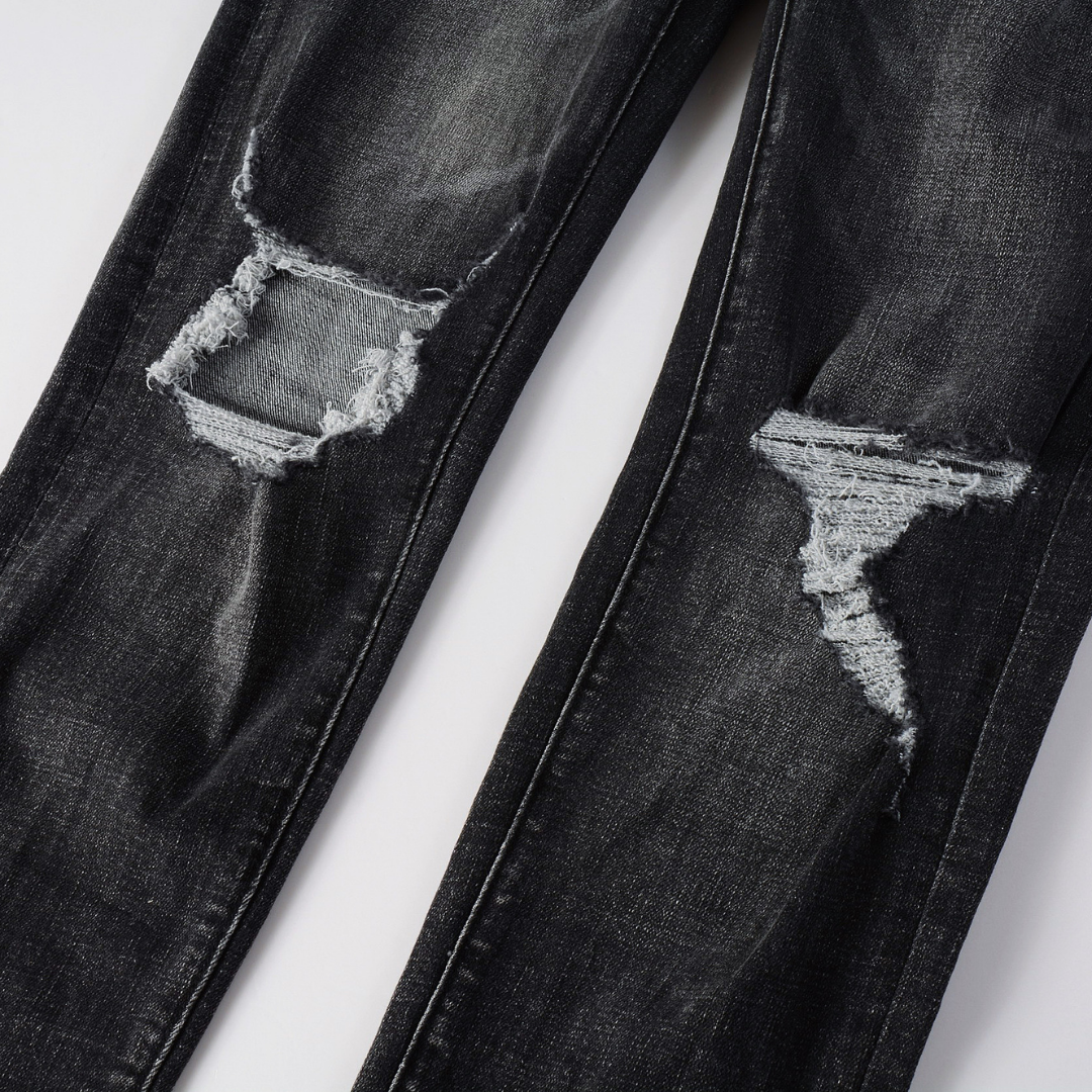 Purple Ripped Grey Black Jeans