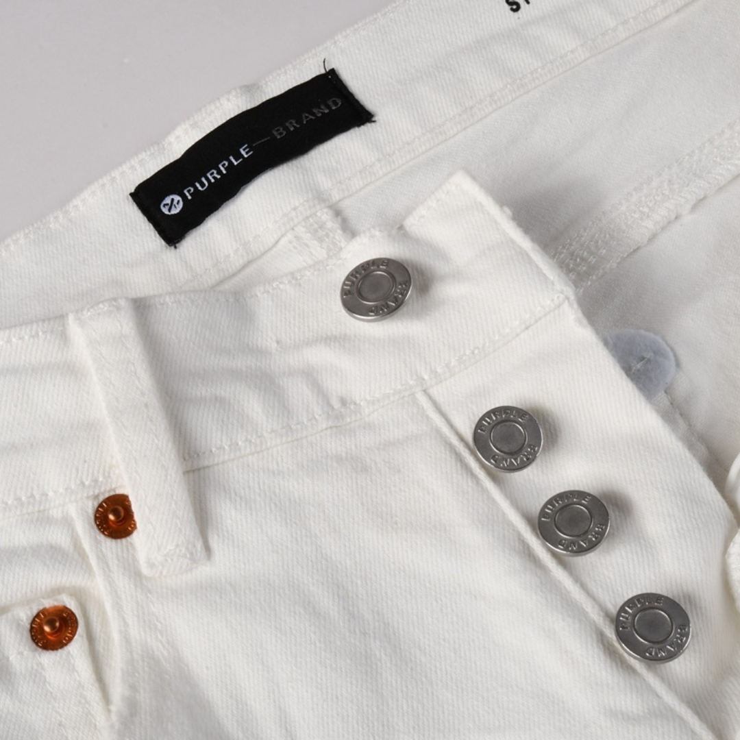 Purple White Ripped Jeans