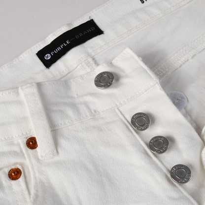 Purple White Ripped Jeans