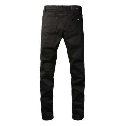 Amr Black Patch Jeans