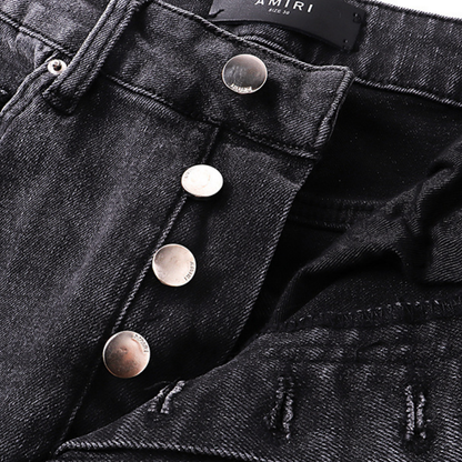 Amr Grey Staggered Logo Jeans