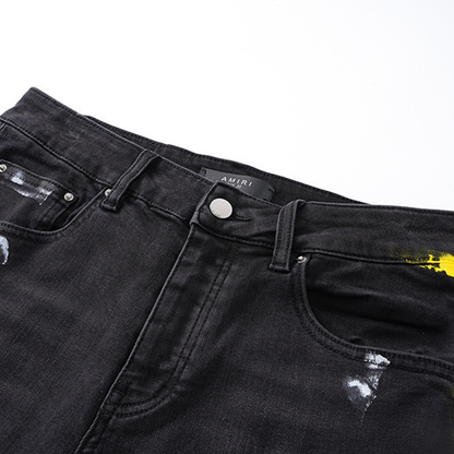 Amr Staggered Logo Jeans