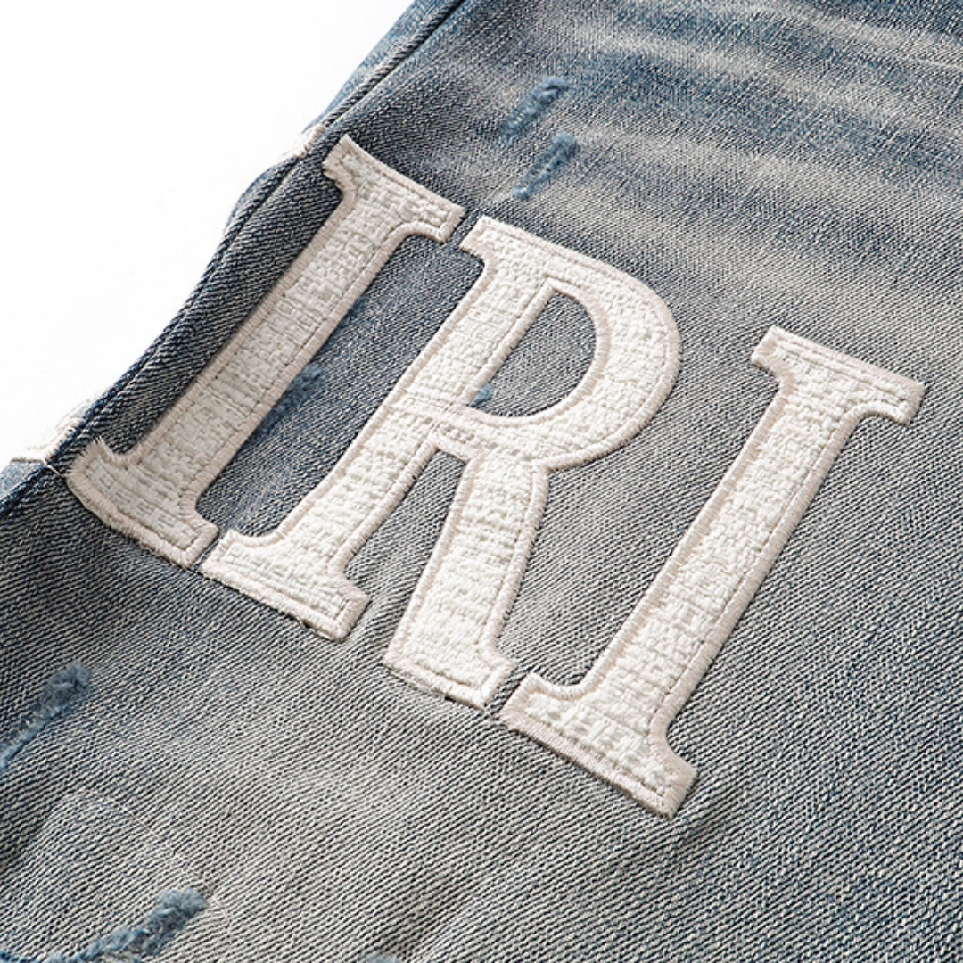 Amr White Logo Jeans