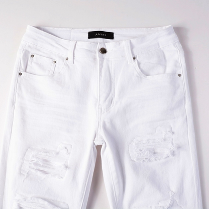 Amr White Ripped Jeans