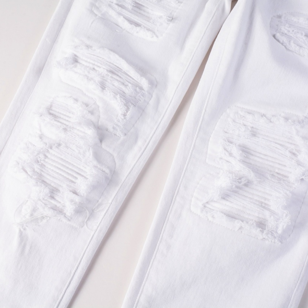 Amr White Ripped Jeans