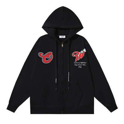 Off-W Monogram Zip Hoodie