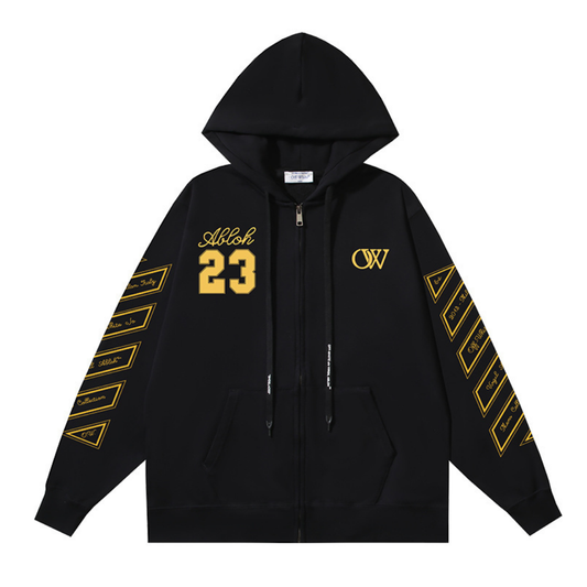 Off-W Monogram Zip Hoodie