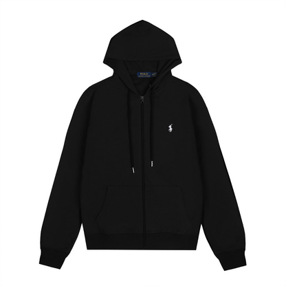 Polo Black Zip Hoodie