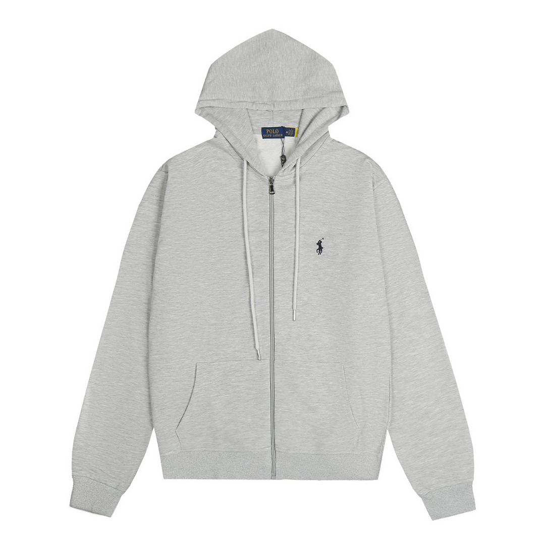 Polo Grey Zip Hoodie
