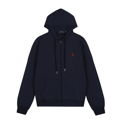 Polo Navy Zip Hoodie