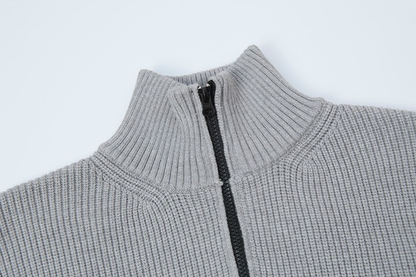 Stone Full Zip Sweater