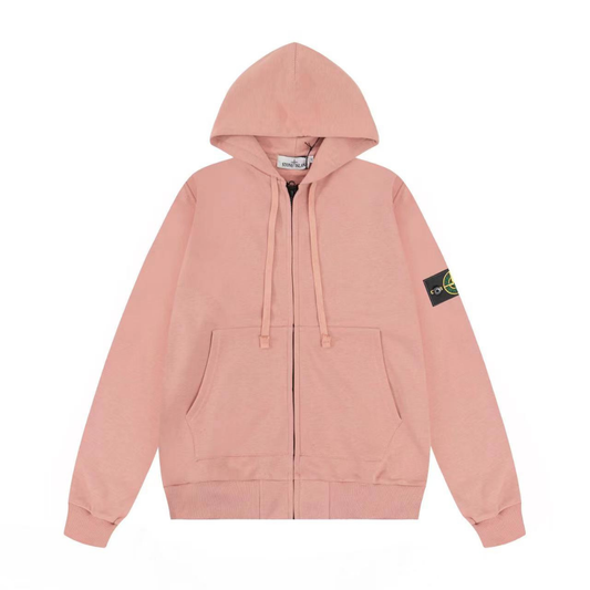 Stone Monogram Zip Hoodie