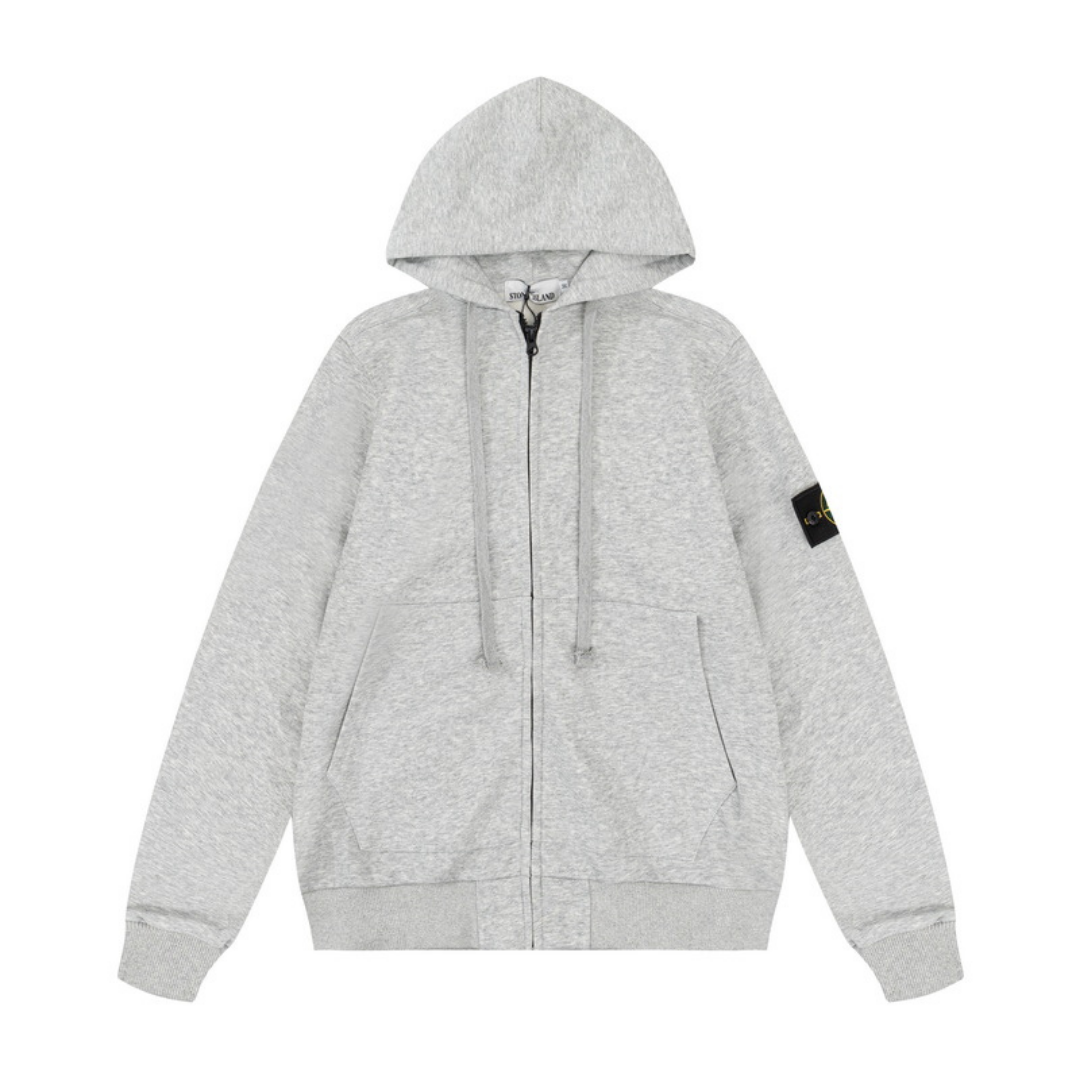 Stone Monogram Zip Hoodie