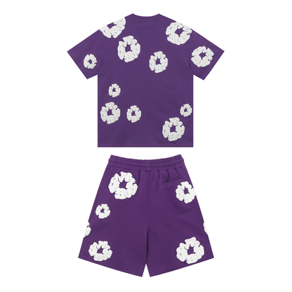 Denim Trs Purple Short set