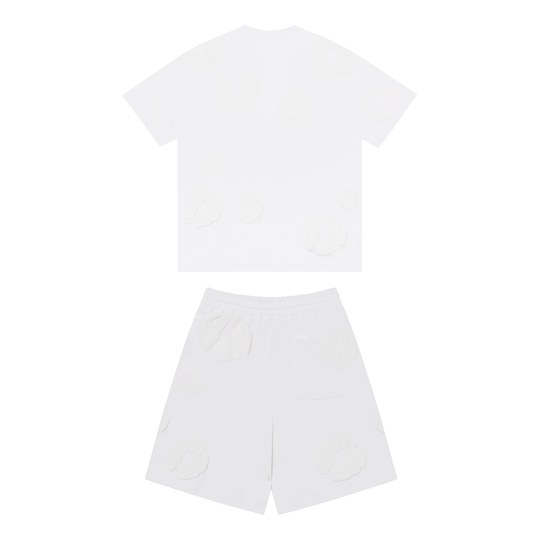 Denim Trs Triple White Short set