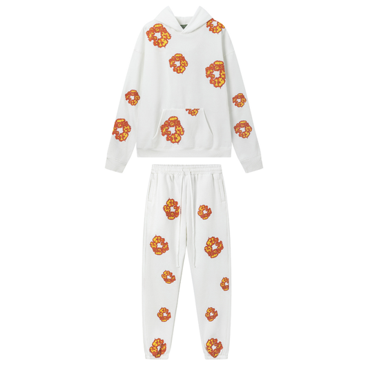 Denim Trs White Orange Tracksuit