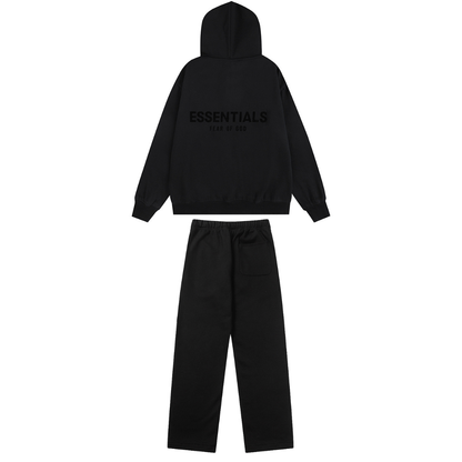 Essentials Relaxed Black Tracksuit