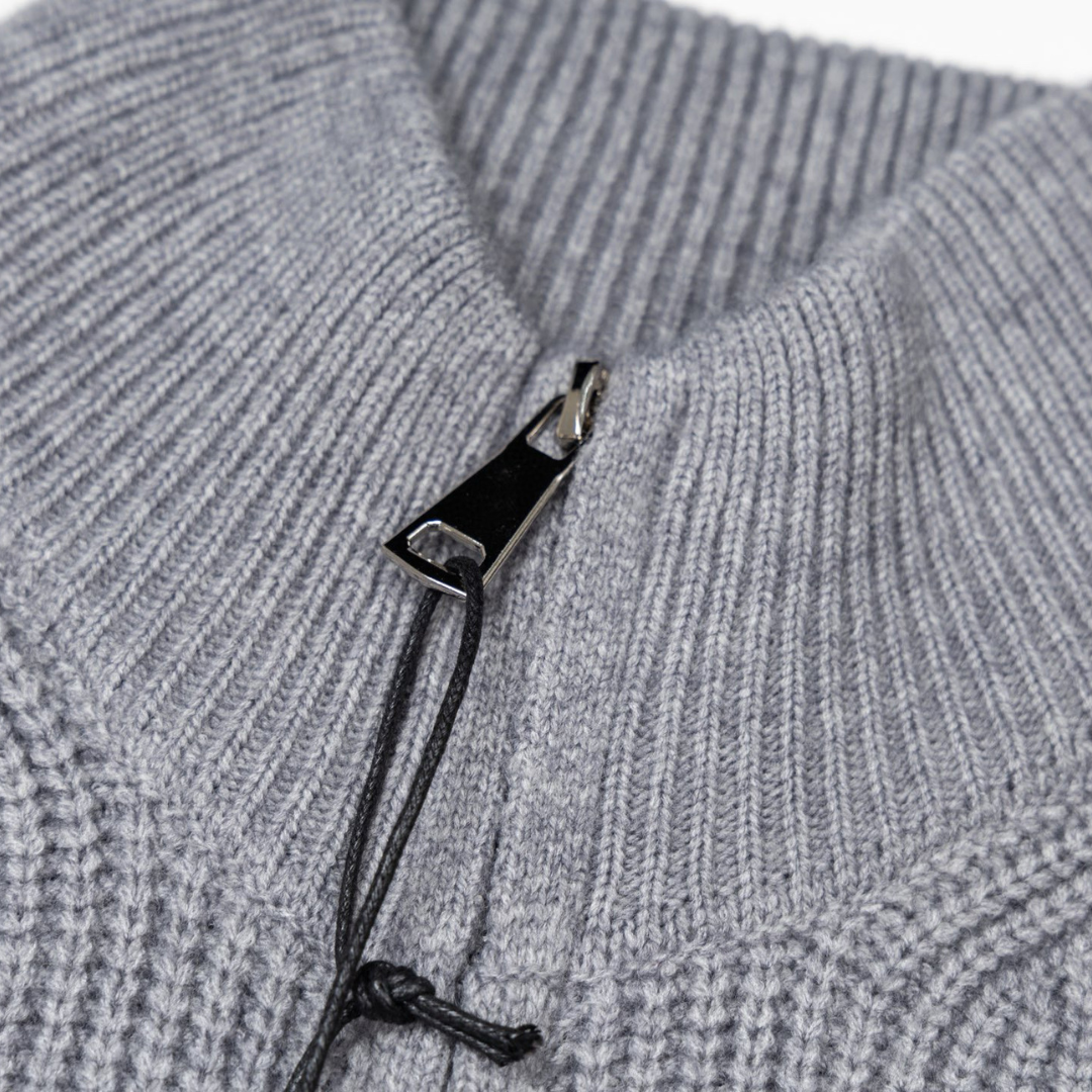 Stone Full Zip Sweater