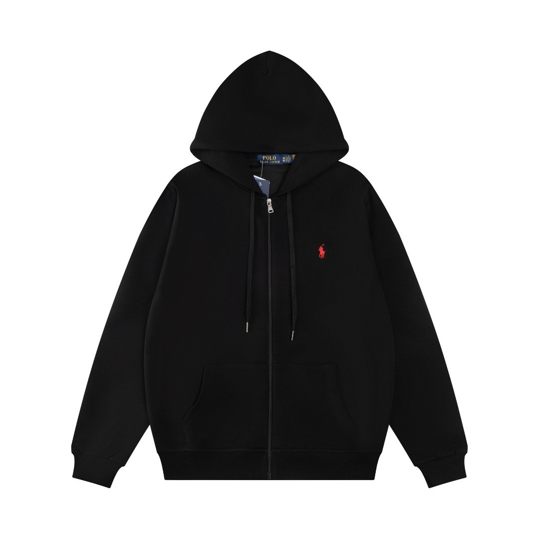 Polo Black Zip Hoodie