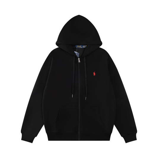 Polo Black Zip Hoodie
