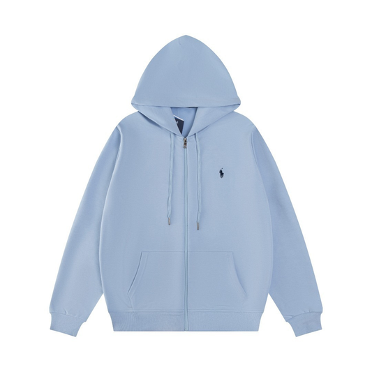Polo Blue Zip Hoodie